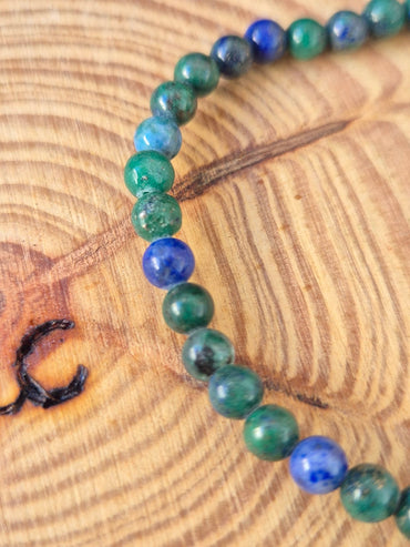 Pulsera mineral de Azurita 4mm - Intuición, visión y despertar espiritual JoyeriamineralespulserasTienda esotérica Málaga - La Tienda de Tata Magic: tienda Esotérica en Málaga