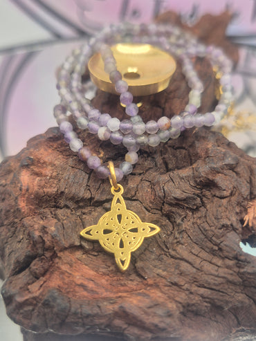 Collar Mineral Amatista Facetado