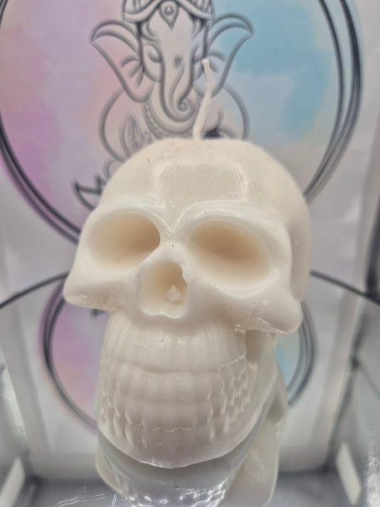 Vela Calavera Blanca ( Contra Perturbación Mental) 10 × 8 cm