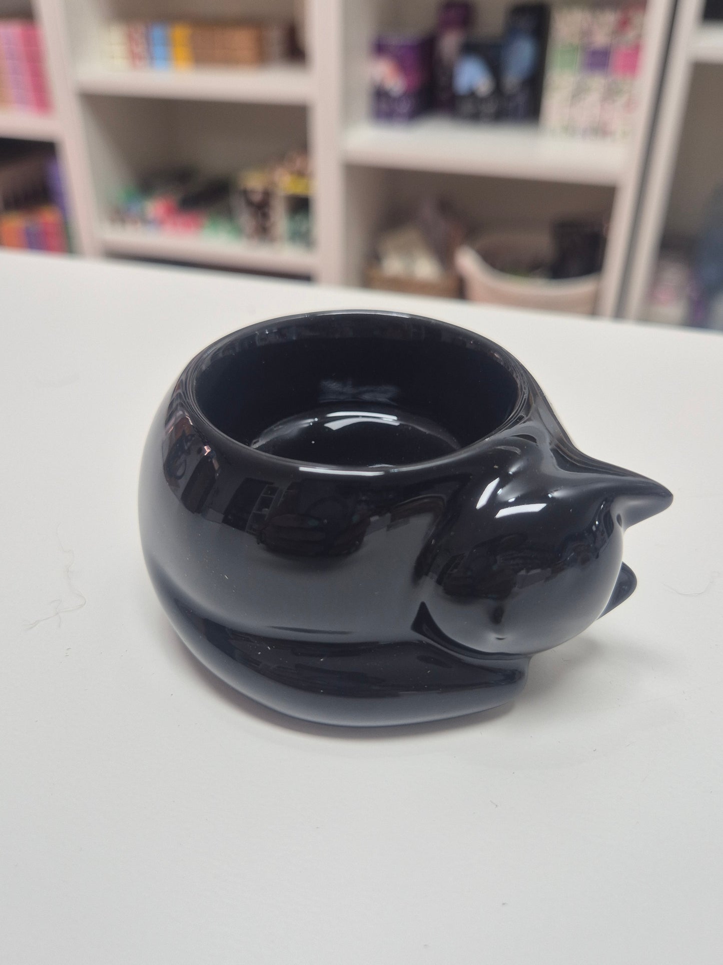Porta velas Gato Negro cerámica-protección y magia esotérica