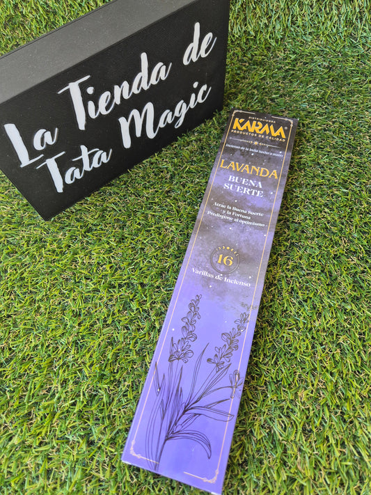 Incienso Extra Largo Buena Suerte Lavanda de Karma- Armonía y Atracción de Energía Positiva