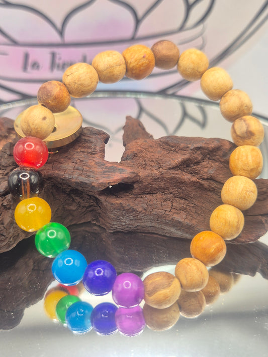 Pulsera de Palo Santo con 7 Chakras