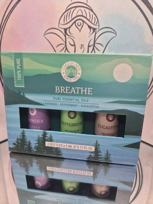 Aceites esenciales Breathe-Pack Lavander, Peppermint y Eucaalyptus (3x5 ml)