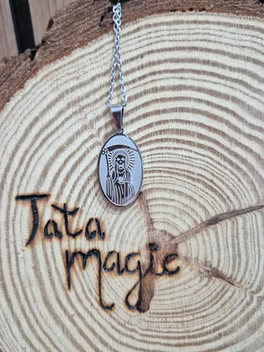 Collar acero santa muerte JoyeriamineralescolgantesTienda esotérica Málaga - La Tienda de Tata Magic: tienda Esotérica en Málaga