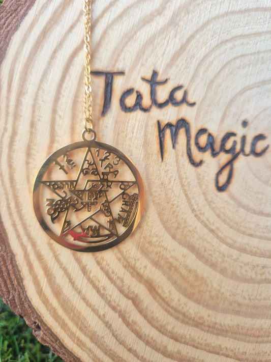 Colgante Tetragramaton dorado grande