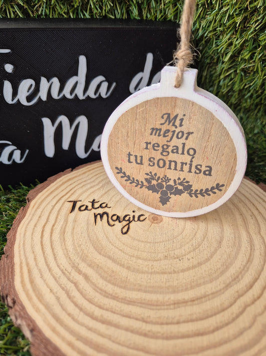 Adorno de Madera Navidad - Detalle Natural y Mágico para tu Árbol o altar