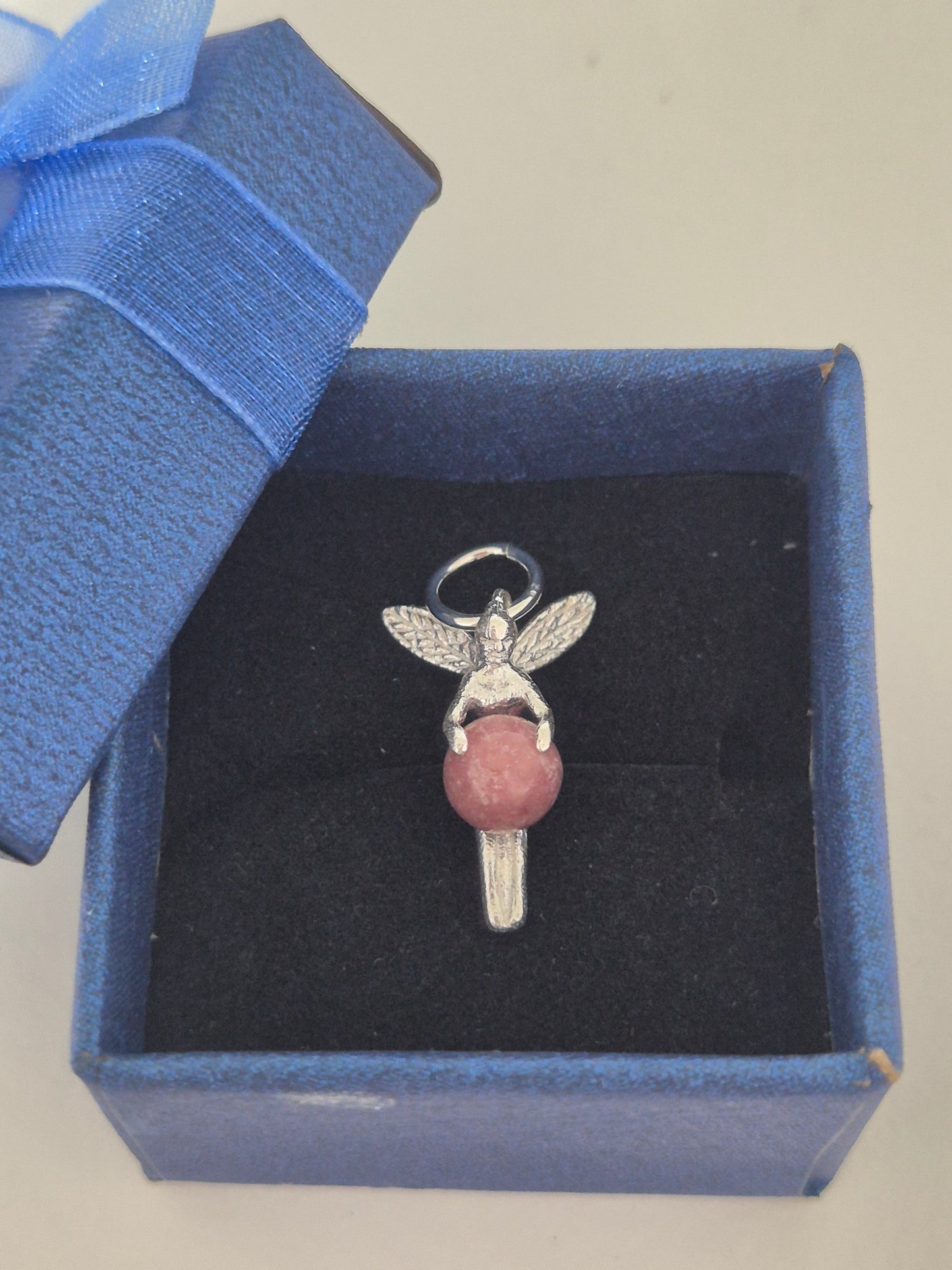 Colgante Hada Rodonita Plata 925(Sin Cadena)