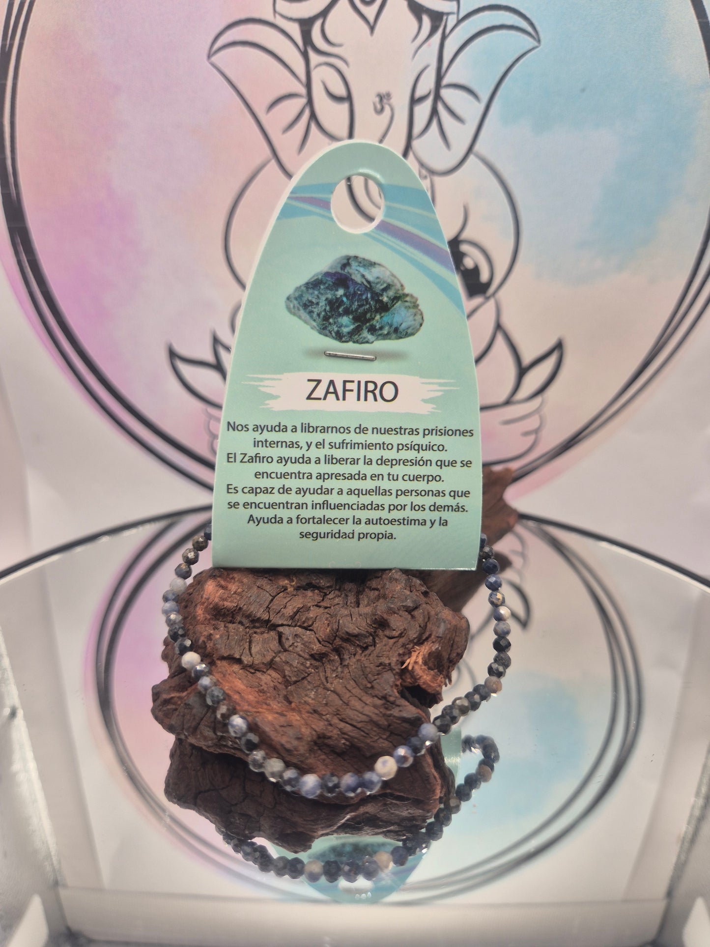 Pulsera- Mineral Zafiro Facetado 3 mm