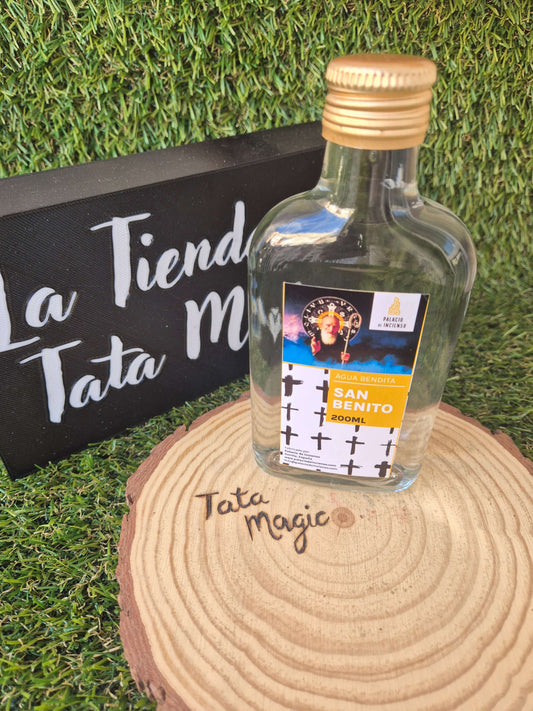 Agua Bendita Especial San Benito 200ml Palacio del Incienso - Protección Espiritual y Limpieza Energética