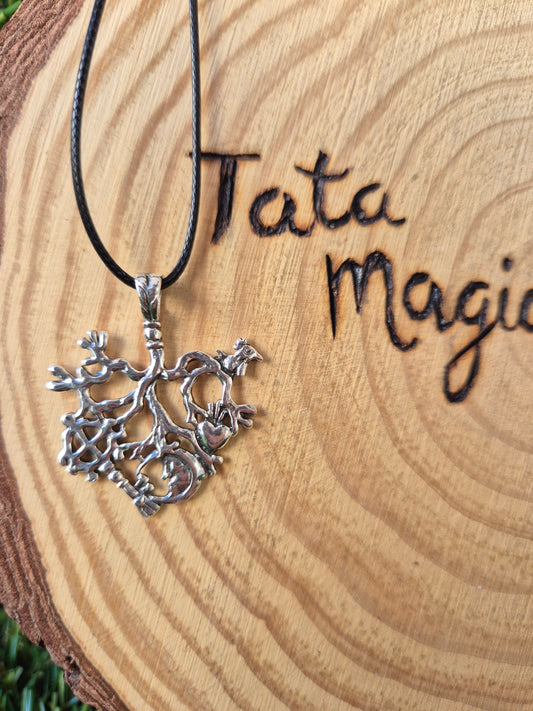 Cimaruta Plata Oxidada - Amuleto Italiano de Protección y Defensa Energética