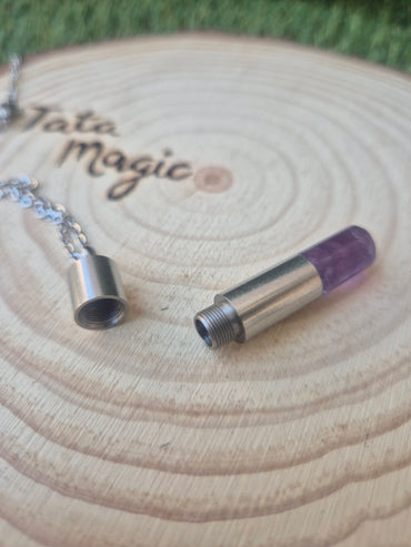 Colgante de Manifestación con Amatista y Mensaje de Kabbalah- Paz y Protección Unisex