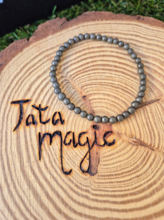 Pulsera de Pirita 4mm - Abundancia, Éxito y Protección