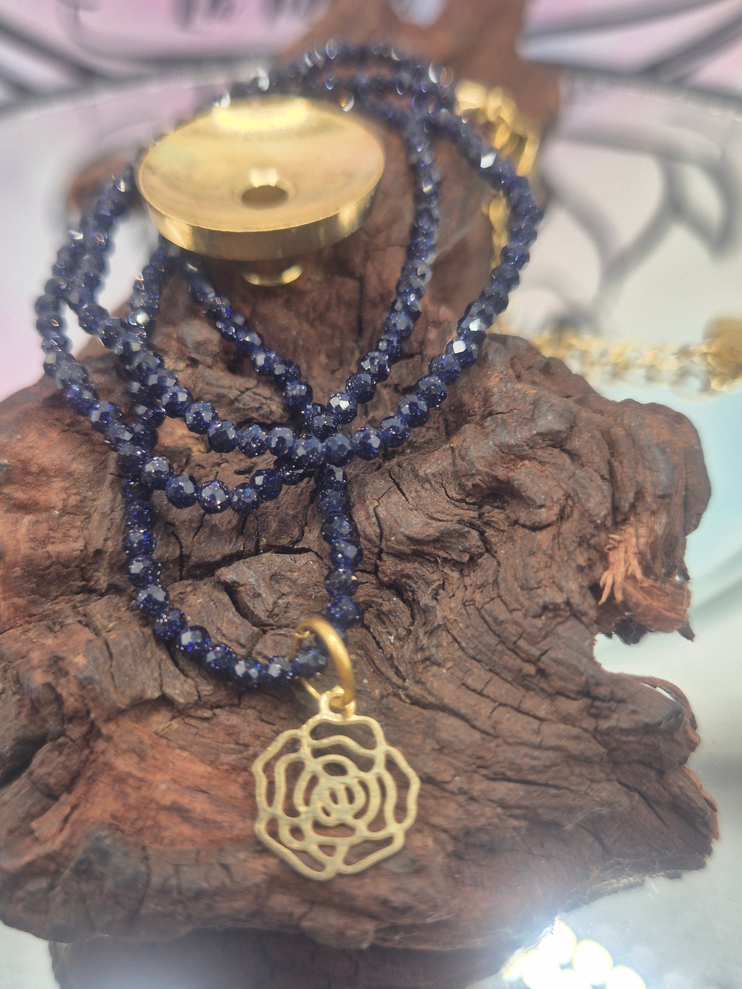 Collar Mineral Aventurina Facetada