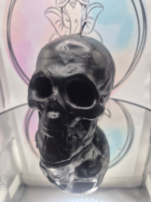 Vela Calavera Negra ( Tumba Trabajos y Ataques Psíquicos ) 10x8 Cm