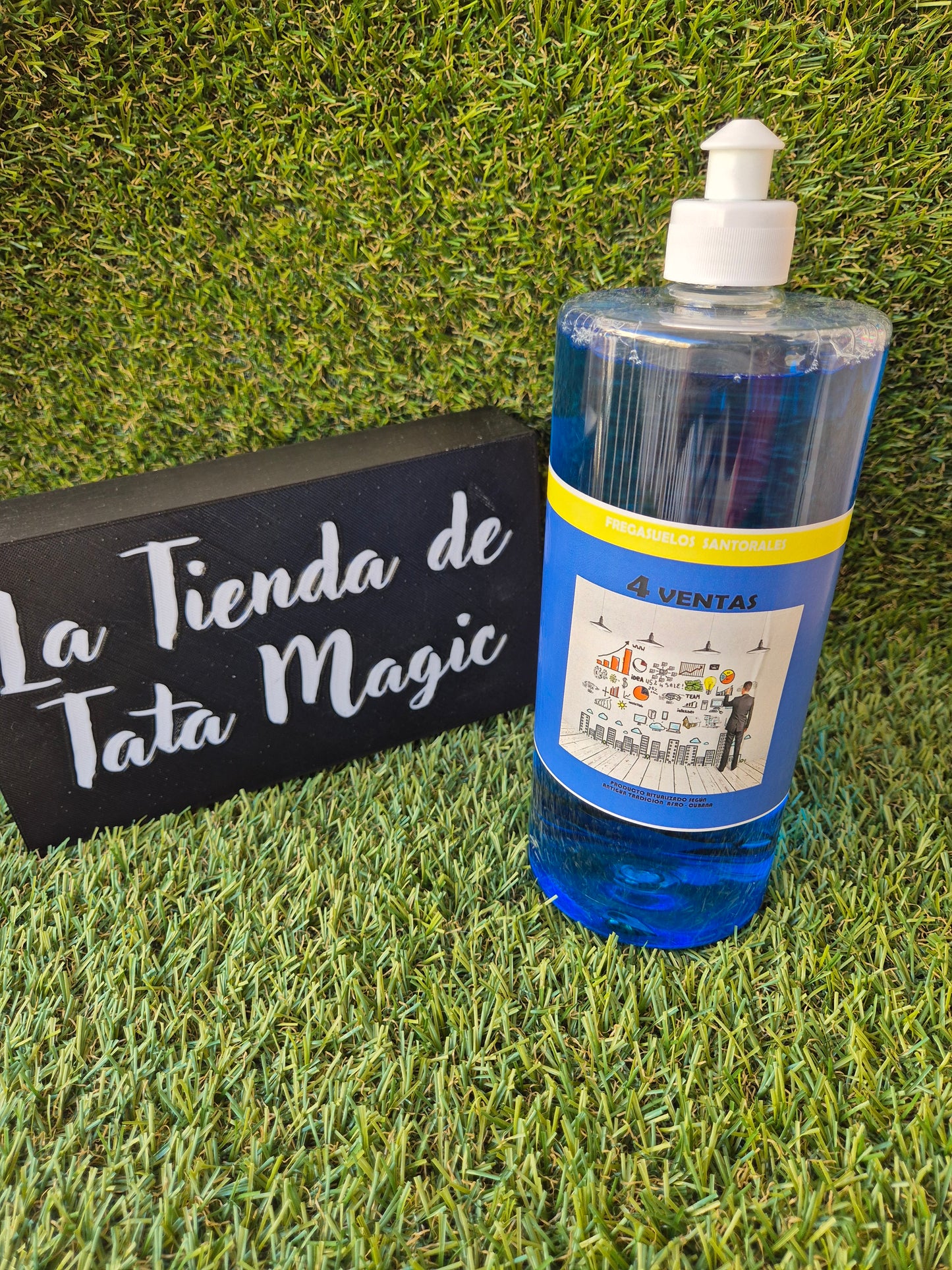 Friegasuelos Santorales 4 Ventas 1 Litro con Hierbas - Activa las Ventas y la Suerte según Tradición Afro Cubana