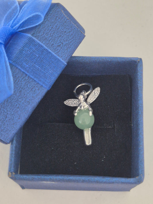 Colgante Hada Aventurina Plata 925 (Sin Cadena)