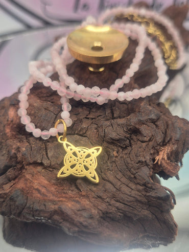 Collar Mineral Cuarzo Rosa Facetado JoyeriamineralescolgantesTienda esotérica Málaga - La Tienda de Tata Magic: tienda Esotérica en Málaga