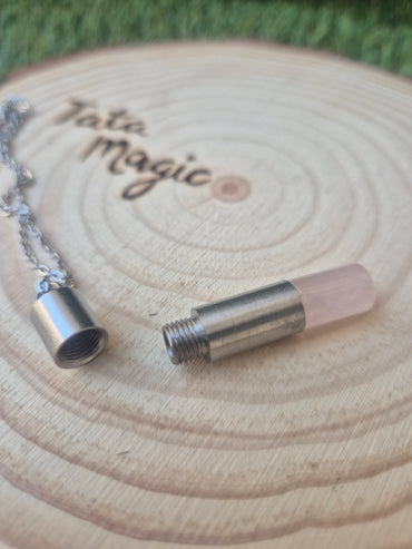 Colgante de Manifestación con Cuarzo Rosa y Mensaje de la Kabbalah- Amor y Armonía Unisex