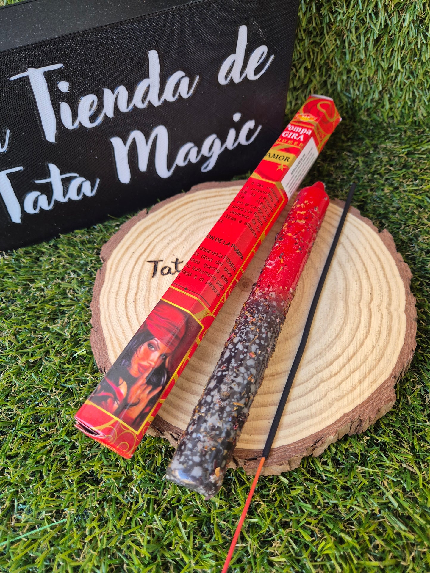 Pack Vela + Incienso Pomba Gira - Amor, Pasión y Apertura de Caminos