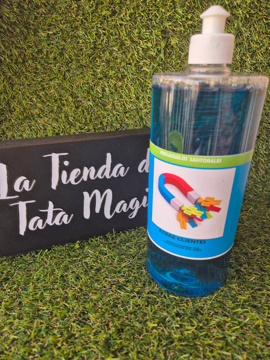 Friegasuelos Santorales Atrae clientes de 1 Litro con Hierbas - Ritual de Prosperidad y Éxito en Negocios Ritualizado según la Tradición Afro Cubana