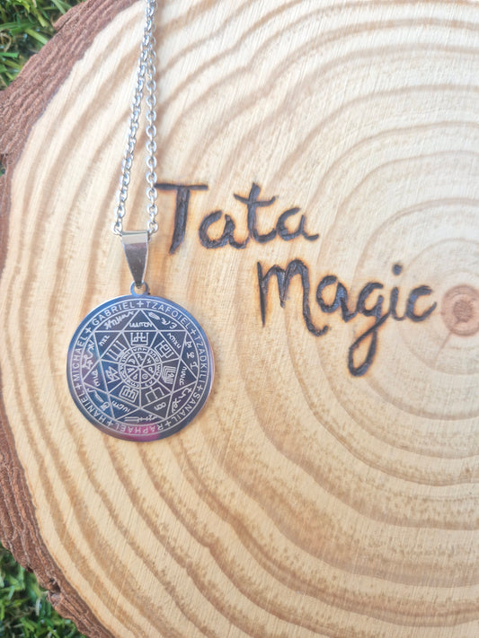 Colgante Sello 7 arcangeles Plateado