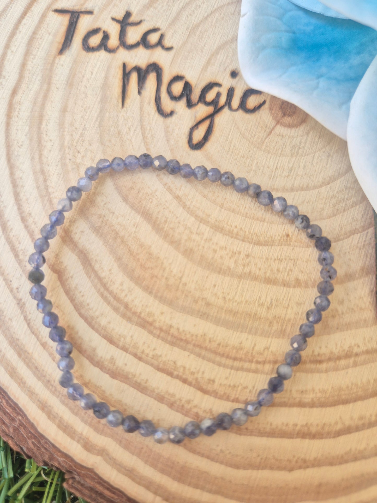Pulsera de Iolita facetada 4mm - intuición, Visión Interior y Energía Espiritual