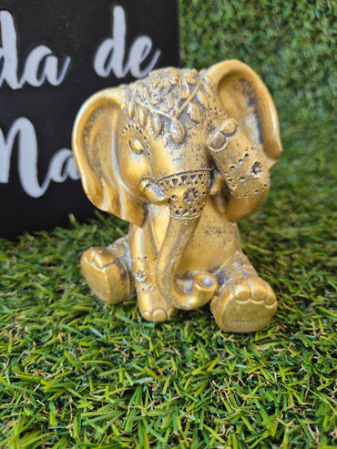 Ganesha Ver, Oír y Callar Doradas - Figuras Decorativas de Sabiduría y Protección