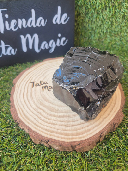 Mineral Obsidiana en Bruto-Protección, verdad y corte energético