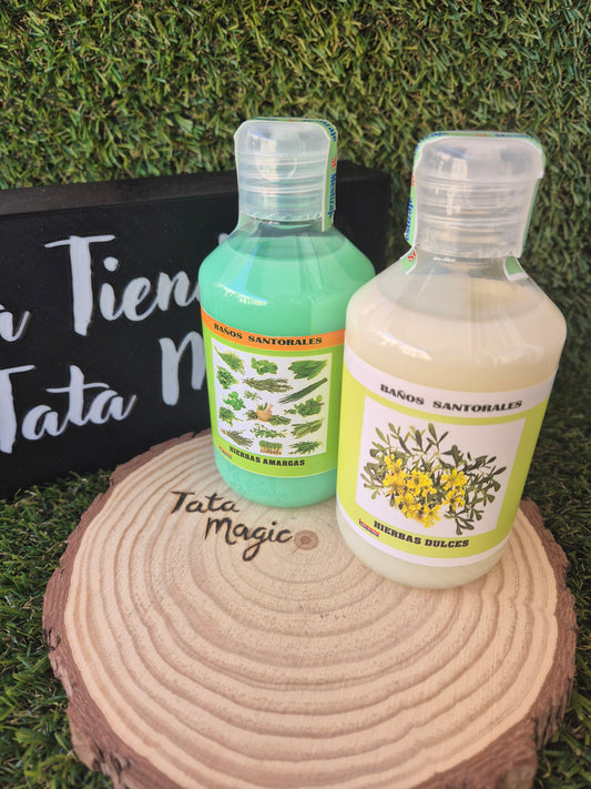 Pack Baños Santorales: Hierbas Dulces + Hierbas Amargas - Santería Cubana para Limpieza, Equilibrio y Protección Espiritual