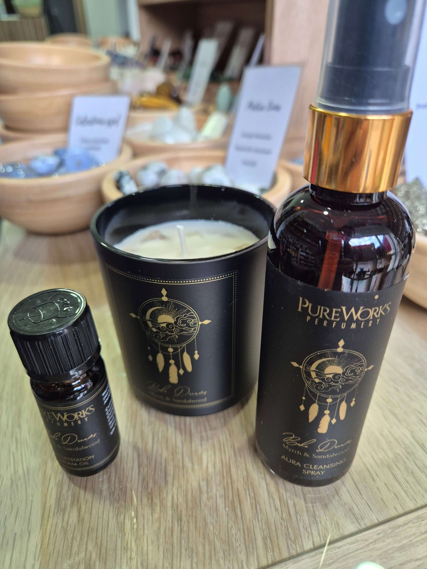 Pack aceite+ vela aromatica+ spray pureworks