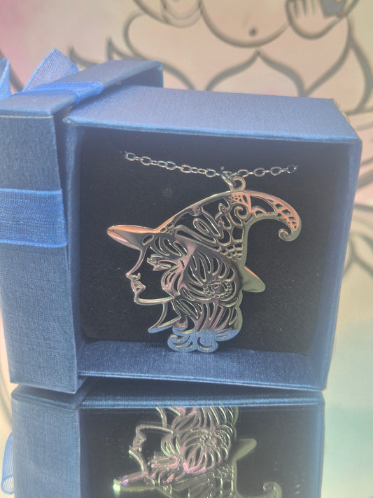 Colgante Bruja Acero Plateada