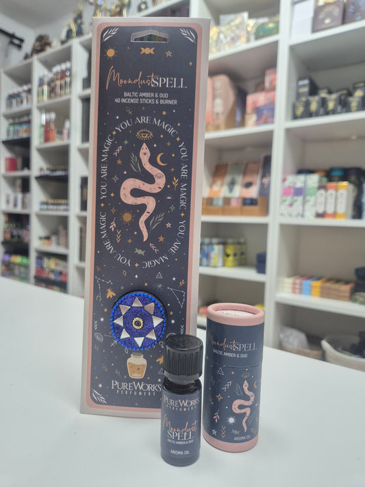 Pack Moondust Spell-Incienso +aceite Pureworks/ Energía lunar y protección