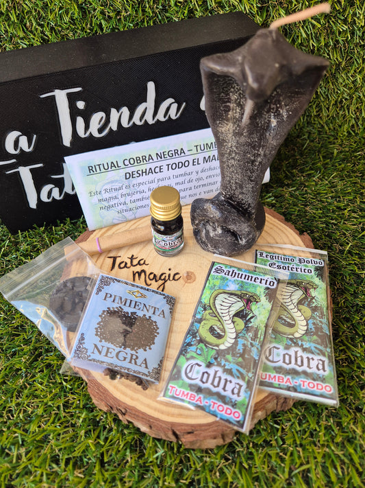 Velón Cobra de 7 Llaves - Ritual Tumba Todo, Rompe Trabas, Limpieza y Defensa Energética