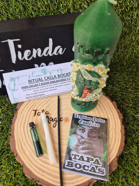 Velón Ritual Tapa Bocas de 7 Llaves - Silencia Envidias y Malas Lenguas