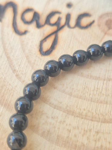 Pulsera Turmalina Negra 4mm - Protección contra Energías Negativas