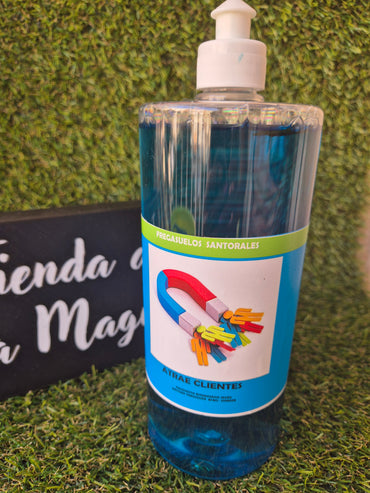 Friegasuelos Santorales Atrae clientes de 1 Litro con Hierbas - Ritual de Prosperidad y Éxito en Negocios Ritualizado según la Tradición Afro Cubana