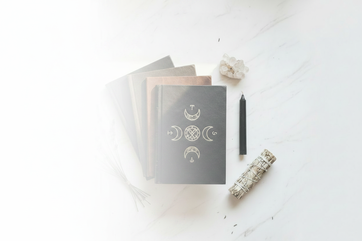 Libros y grimorios esotéricos sobre magia, tarot, espiritismo y crecimiento espiritual
