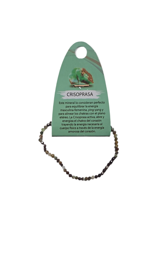 Pulsera Facetada Crisoprasa 4mm