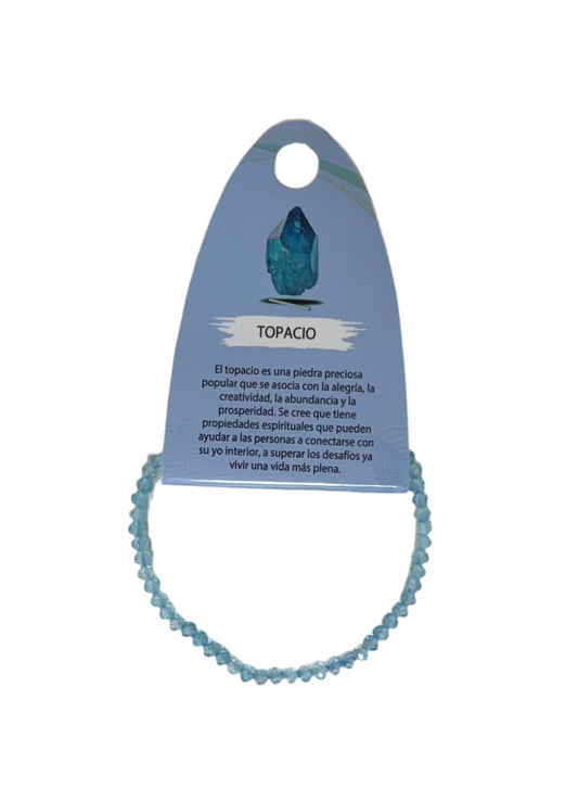 Pulsera Topacio Facetado 4 mm