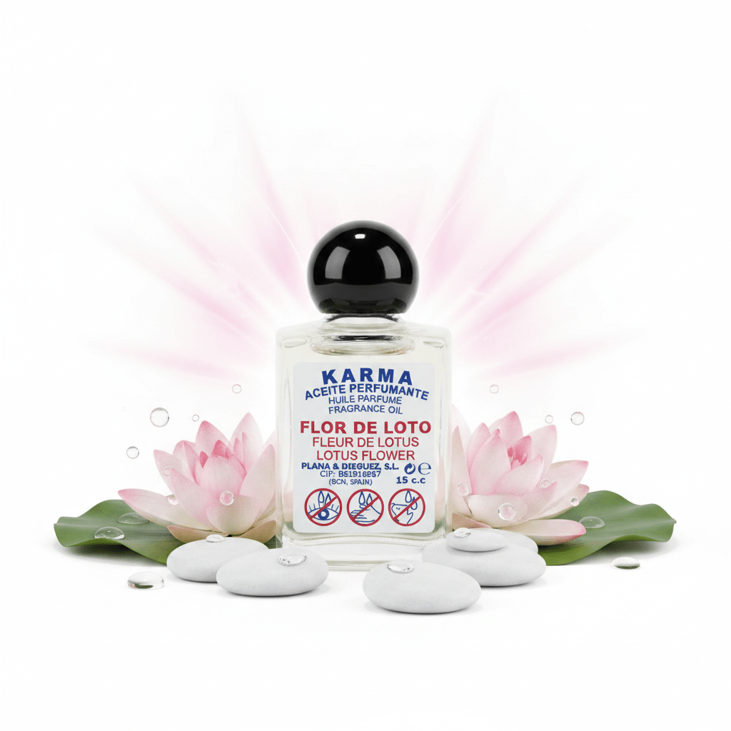 Aceite Perfumante de Flor de Loto – Karma 15ml Aceites EsotéricosTienda esotérica Málaga - La Tienda de Tata Magic: tienda Esotérica en Málaga
