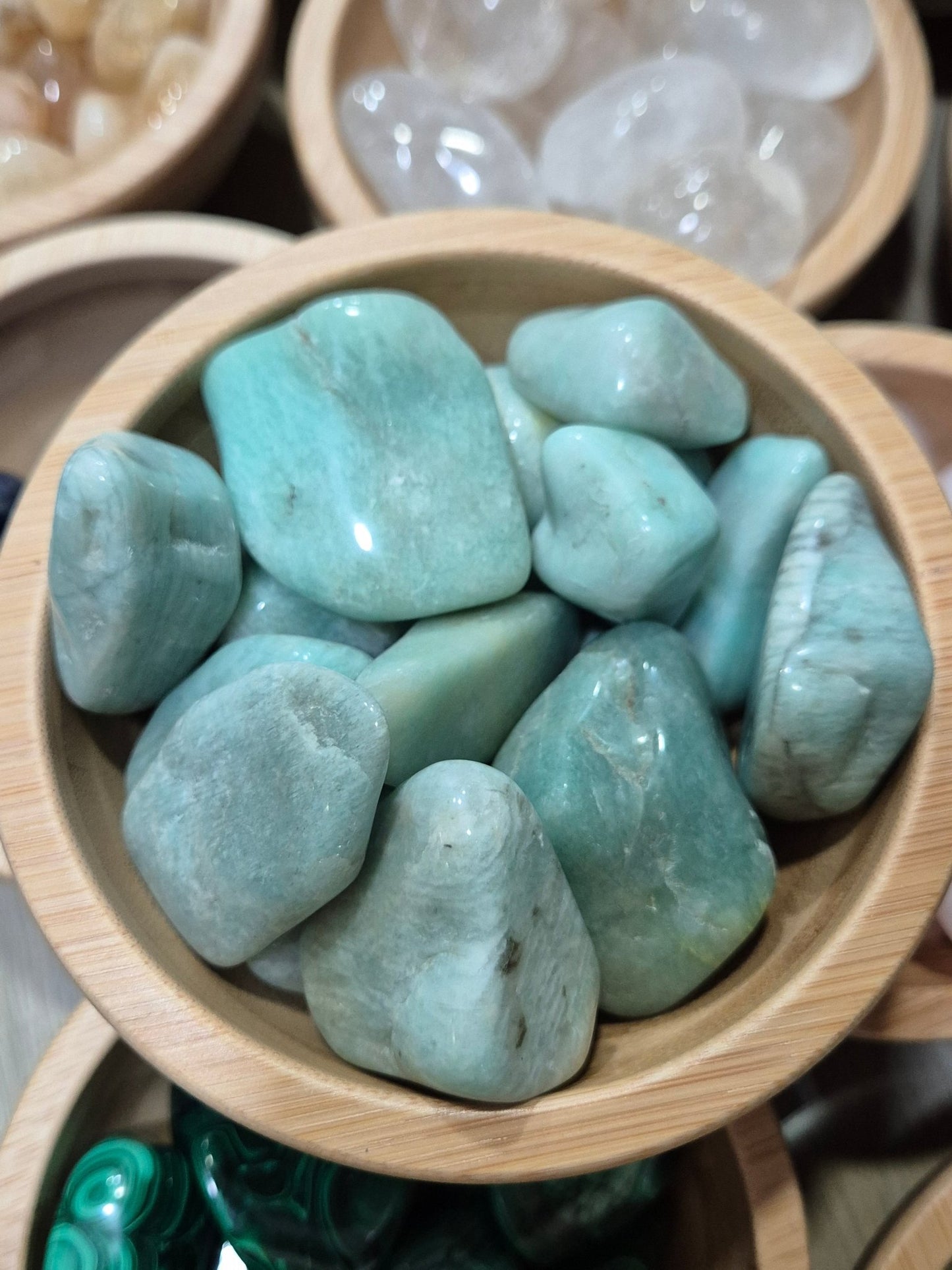 Amazonita Rodada - Piedra de Calma, sanación y verdad interior (precio unidad) mineralesrodadosTienda esotérica Málaga - La Tienda de Tata Magic: tienda Esotérica en Málaga