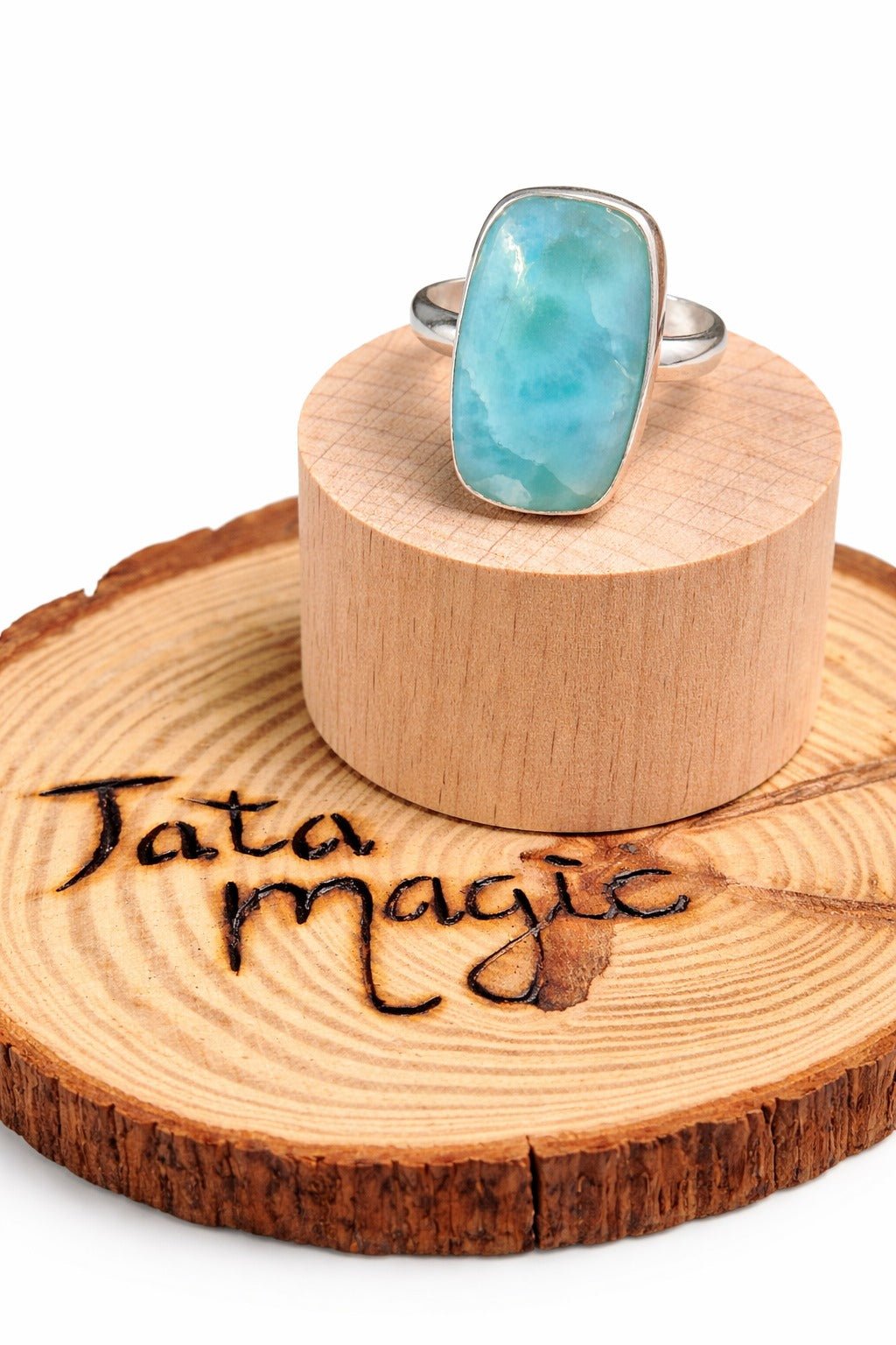 Anillo de Larimar en Plata Adaptable - Activación Cuántica para Propósito del Alma anillosplataTienda esotérica Málaga - La Tienda de Tata Magic: tienda Esotérica en Málaga