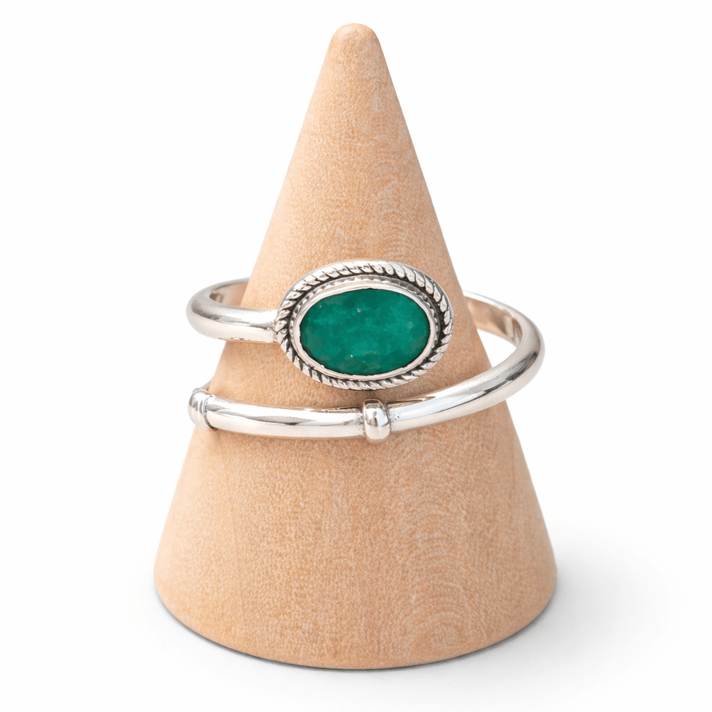 Anillo esmeralda ajustable plata - piedra de la paciencia anillosplataTienda esotérica Málaga - La Tienda de Tata Magic: tienda Esotérica en Málaga