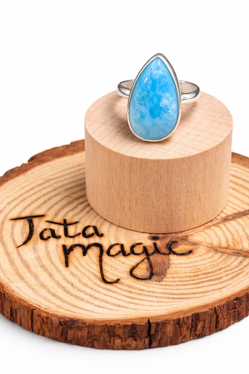 Anillo de Larimar en Plata Adaptable - Activación Cuántica para Propósito del Alma anillosplataTienda esotérica Málaga - La Tienda de Tata Magic: tienda Esotérica en Málaga