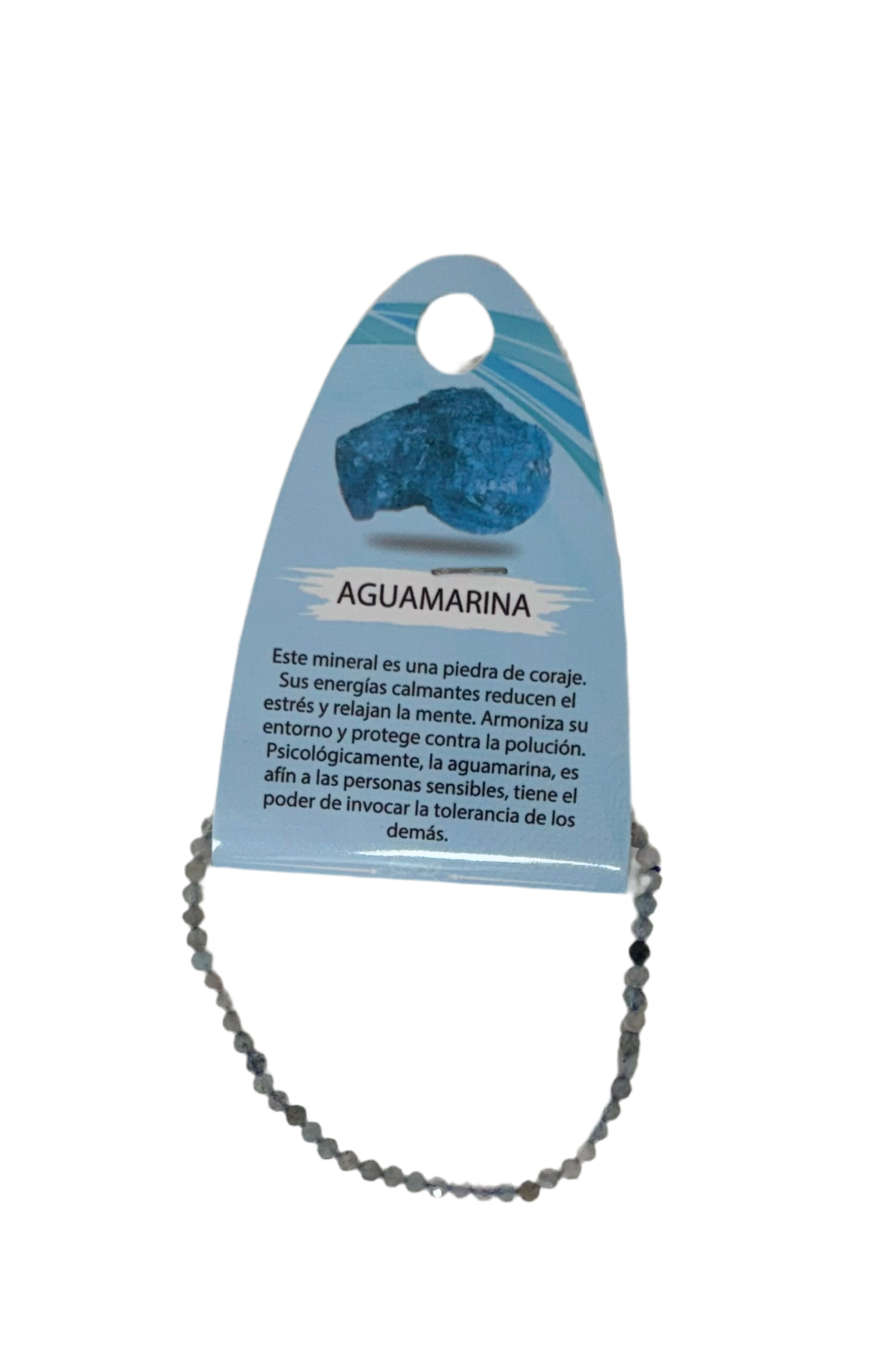 Pulsera Aguamarina Facetado 3 mm