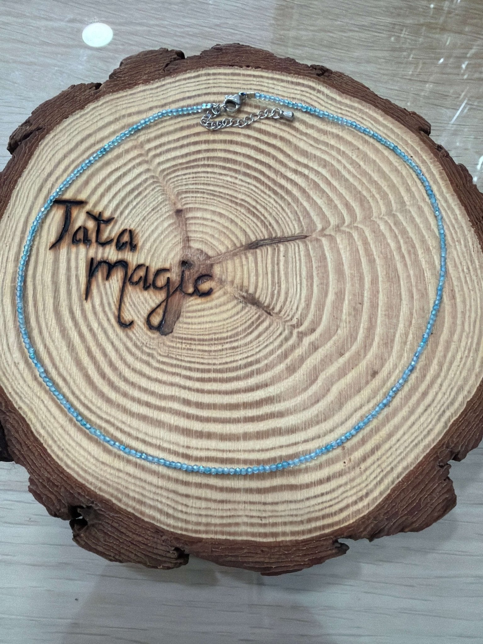 Collar topacio azul facetado 2mm JoyeriamineralescolgantesTienda esotérica Málaga - La Tienda de Tata Magic: tienda Esotérica en Málaga