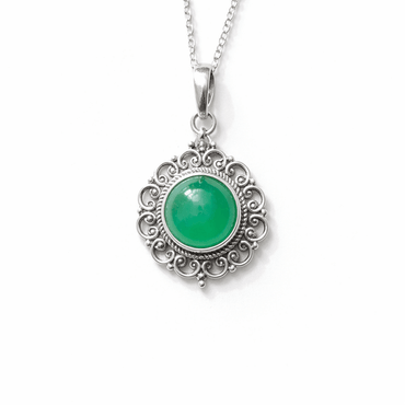 Colgante consagrado de Aventurina Verde en plata 925 - Abundancia, sanación y confianza en la vida colgantesplataTienda esotérica Málaga - La Tienda de Tata Magic: tienda Esotérica en Málaga
