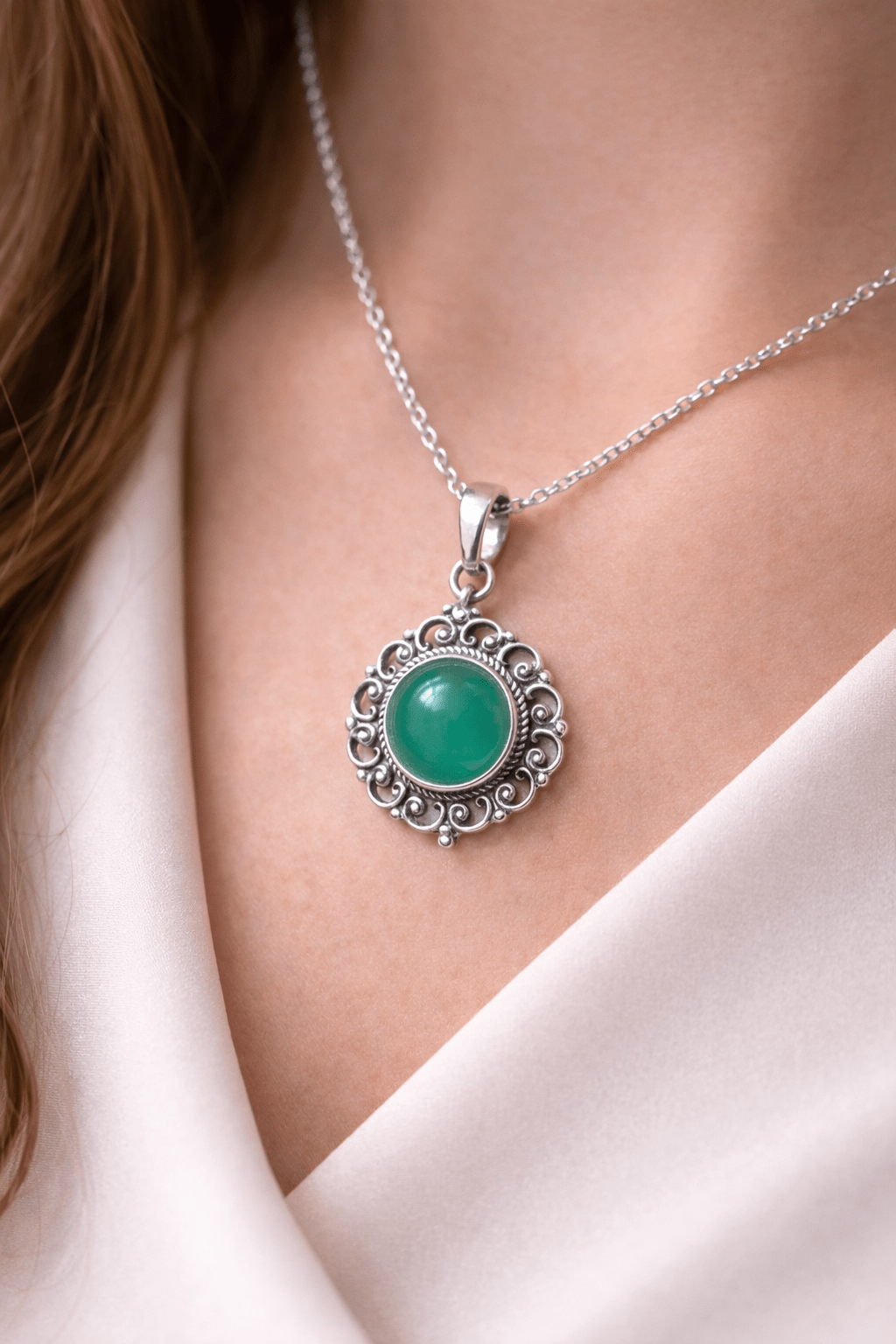 Colgante consagrado de Aventurina Verde en plata 925 - Abundancia, sanación y confianza en la vida colgantesplataTienda esotérica Málaga - La Tienda de Tata Magic: tienda Esotérica en Málaga