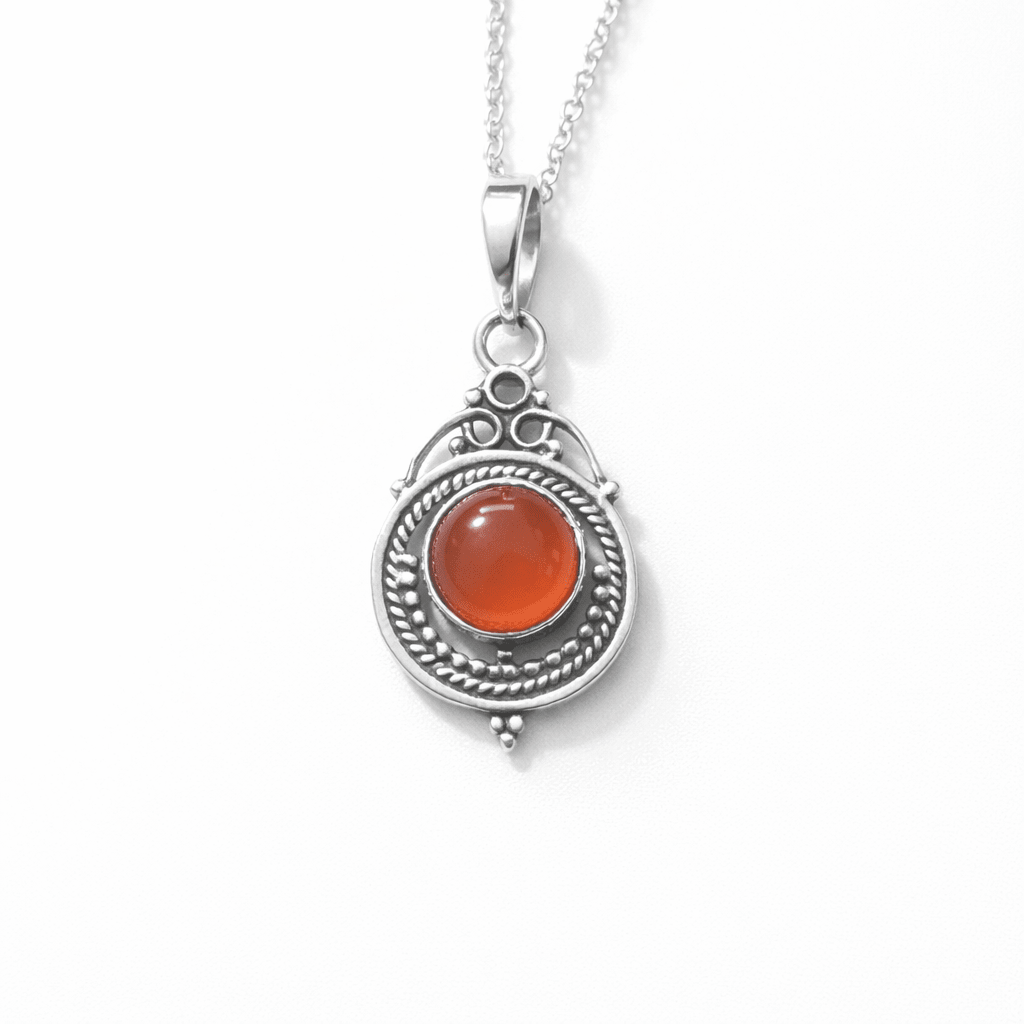 Colgante consagrado de carneola en plata 925 - Fuerza, creatividad y confianza personal colgantesplataTienda esotérica Málaga - La Tienda de Tata Magic: tienda Esotérica en Málaga