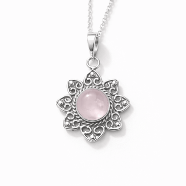 Colgante consagrado de cuarzo rosa plata 925 - Amor, dulzura y sanación emocional colgantesplataTienda esotérica Málaga - La Tienda de Tata Magic: tienda Esotérica en Málaga